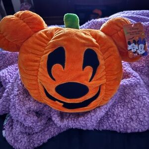 Disney Halloween Mickey Mouse Plush - Orange and Black